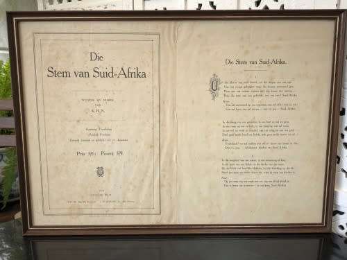 Africana:Die Stem van Suid Afrika circa 1918  ( 53 x 38 cm )