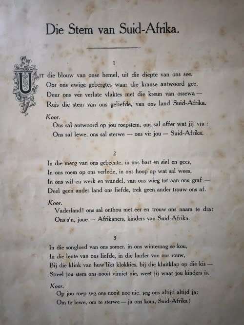 Africana:Die Stem van Suid Afrika circa 1918  ( 53 x 38 cm )