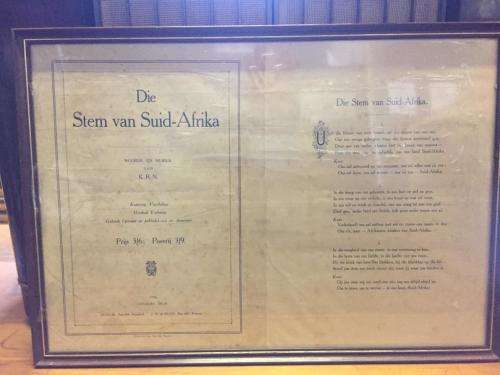 Africana:Die Stem van Suid Afrika circa 1918  ( 53 x 38 cm )