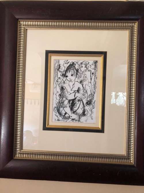 Frans Claerhout Charcoal from the 90s ( 30 x 22 cm without frame)