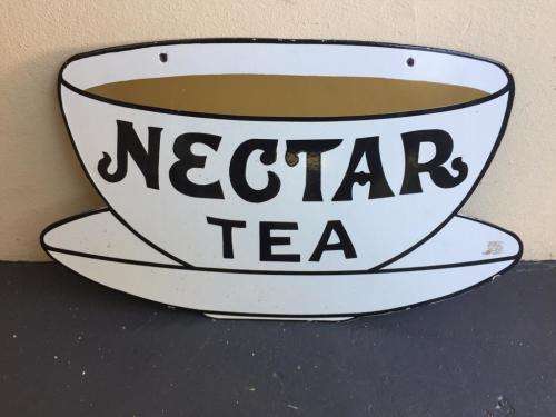 VINTAGE METAL NECTAR TEA SIGN (53 X 33 CM )