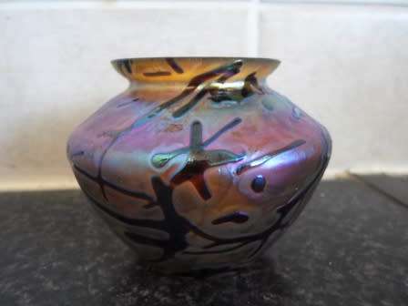 RARE BEAUTIFUL LOETZ  AUSTRIA GLASS VASE  CIRCA 1890 ( 8,5 X 7 CM )