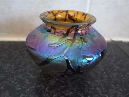 RARE BEAUTIFUL LOETZ  AUSTRIA GLASS VASE  CIRCA 1890 ( 8,5 X 7 CM )
