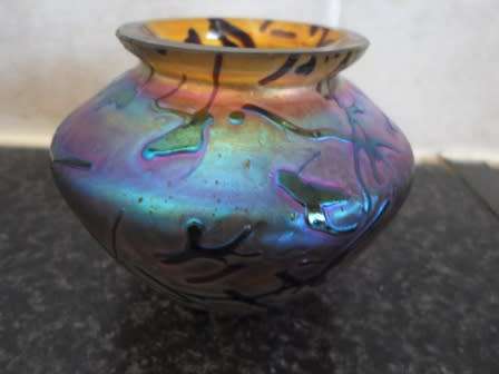 RARE BEAUTIFUL LOETZ  AUSTRIA GLASS VASE  CIRCA 1890 ( 8,5 X 7 CM )