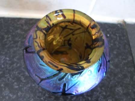 RARE BEAUTIFUL LOETZ  AUSTRIA GLASS VASE  CIRCA 1890 ( 8,5 X 7 CM )