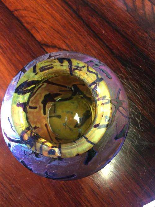 RARE BEAUTIFUL LOETZ  AUSTRIA GLASS VASE  CIRCA 1890 ( 8,5 X 7 CM )