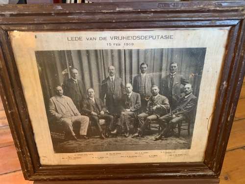 Framed picture of Die Vryheidsdeputasie circa 1919