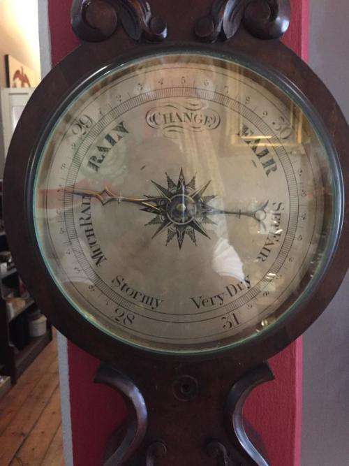 Vintage Mahogany Barometer ( 100 x 32 cm )