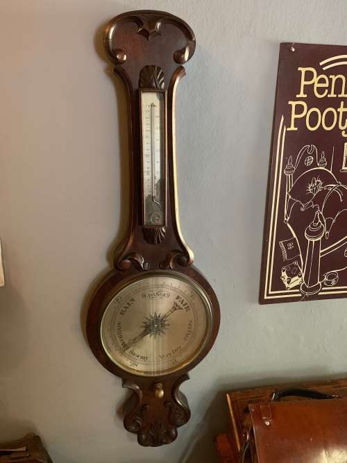 Vintage Mahogany Barometer ( 100 x 32 cm )