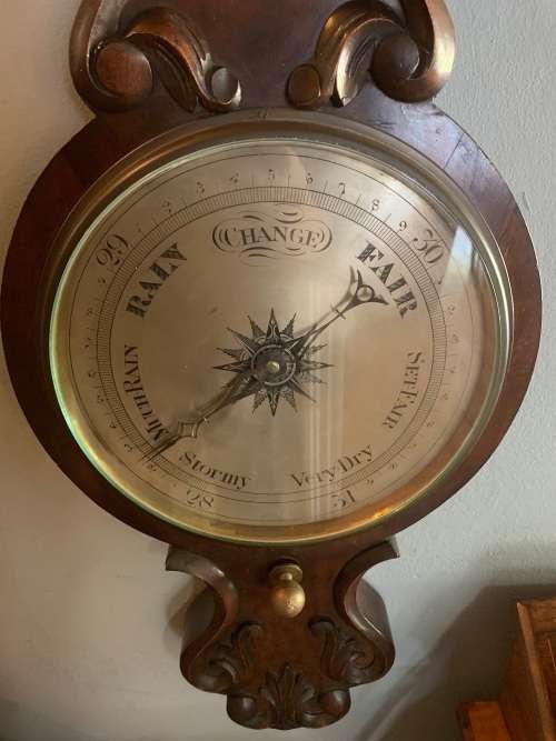 Vintage Mahogany Barometer ( 100 x 32 cm )