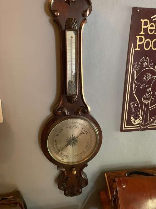 Vintage Mahogany Barometer ( 100 x 32 cm )