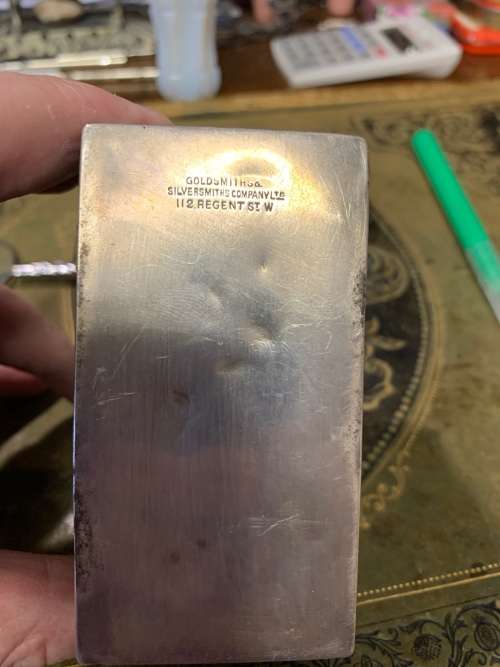HALLMARKED SILVER BOX WITH OIL WARMER ( 9 X 5 X 4.5 CM )