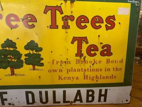 Original Enamel Three Trees Tea Sign  ( 177 x 100 cm )