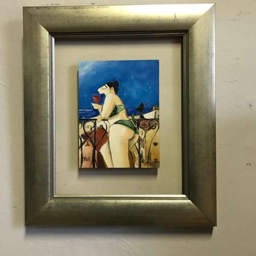 Original Ronald West Painting ( 41 x 36 ; 20 x 15 cm )