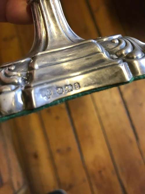 Pair of Hallmarked Silver Candlesticks ( 25 cm high )