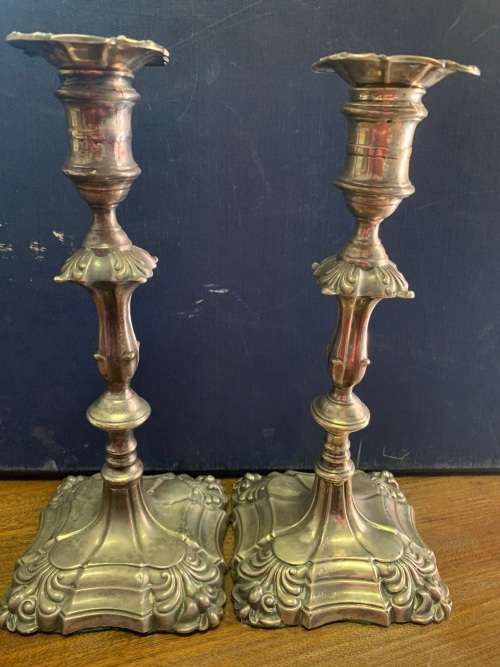 Pair of Hallmarked Silver Candlesticks ( 25 cm high )