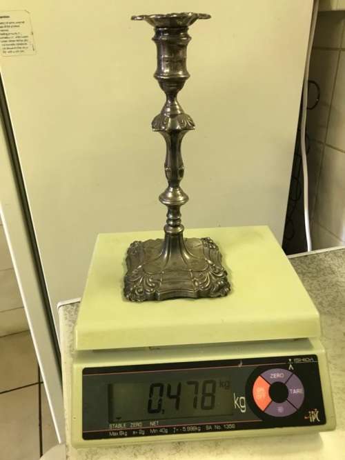 Pair of Hallmarked Silver Candlesticks ( 25 cm high )