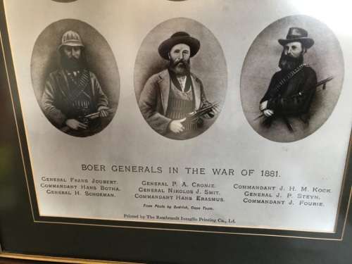 Boer War : Rare print of the Boer Generals during the first Boer War ( 78 x 58 cm )
