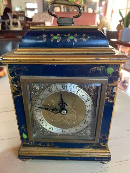 Brass and Enamel Elliot Clock ( Working ) 23 x 15 x 8 cm