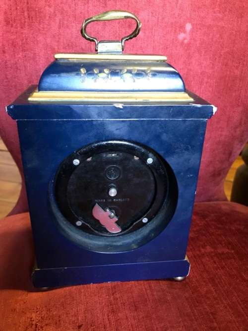 Brass and Enamel Elliot Clock ( Working ) 23 x 15 x 8 cm