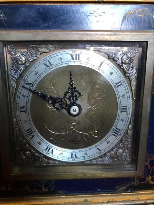 Brass and Enamel Elliot Clock ( Working ) 23 x 15 x 8 cm