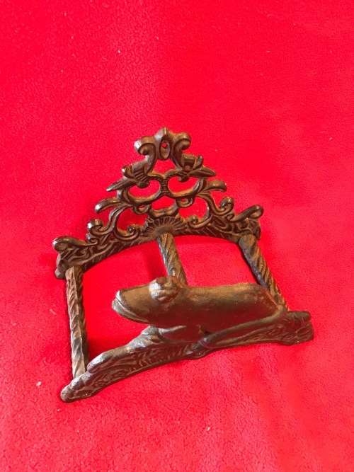 VINTAGE CAST IRON FROG BOOT SCRAPER