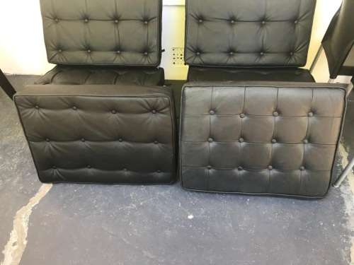 Barcelona Chairs : Pair of reproduction Chairs plus one footstool in good condition