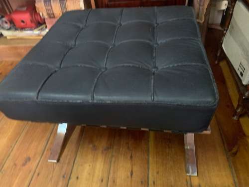 Barcelona Chairs : Pair of reproduction Chairs plus one footstool in good condition