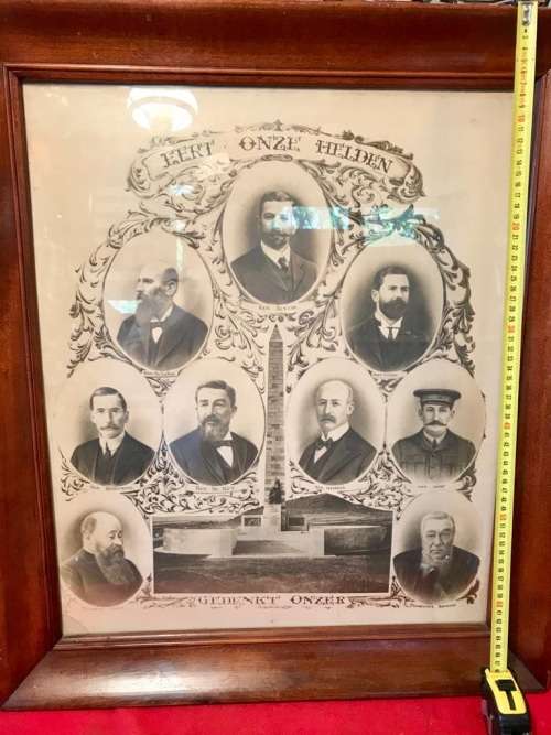 RARE BOER WAR AFRICANA PRINT EERT ONZEN HELDIN ( 73 x 63 cm )