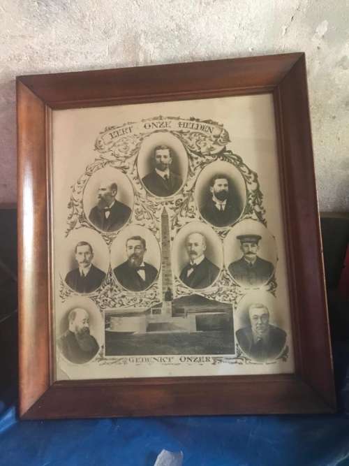 RARE BOER WAR AFRICANA PRINT EERT ONZEN HELDIN ( 73 x 63 cm )