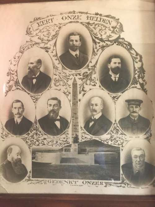RARE BOER WAR AFRICANA PRINT EERT ONZEN HELDIN ( 73 x 63 cm )