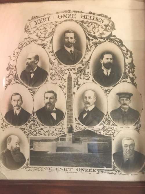 RARE BOER WAR AFRICANA PRINT EERT ONZEN HELDIN ( 73 x 63 cm )