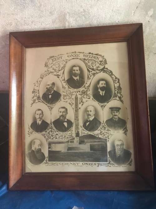 RARE BOER WAR AFRICANA PRINT EERT ONZEN HELDIN ( 73 x 63 cm )