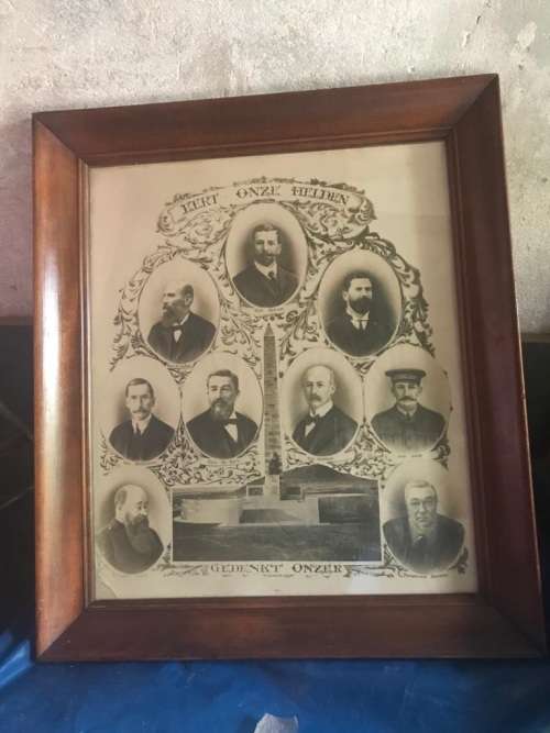 RARE BOER WAR AFRICANA PRINT EERT ONZEN HELDIN ( 73 x 63 cm )