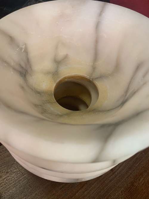 Magnifiscent Brass Ceiling Ligth with Marble Cups ( diameter 70 cm )