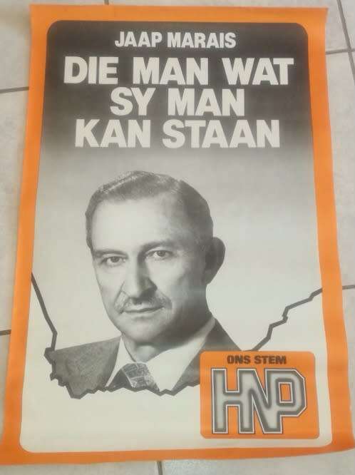 Vintage HNP Jaap Marais Election Poster Blocked ( 51 x 78 cm )