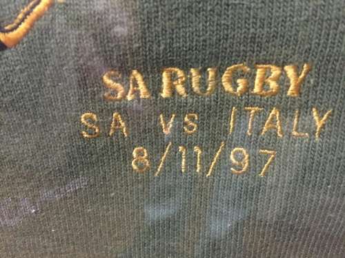Springbok Rugby Test Jerseys: Framed pair commerating Mallets 17 wins in row