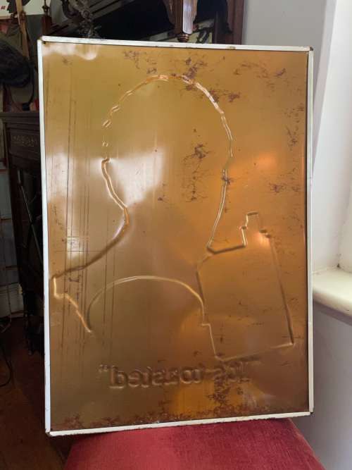 Vintage Lucky Strike Embossed Tin Sign