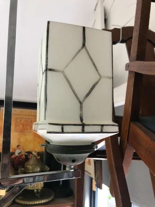 Beautiful Original Art Deco Chrome Ceiling Light