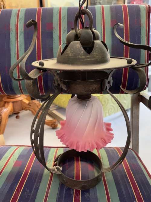 Beautiful Art Nouveau Brass Ceiling Light in good condition ( original item )