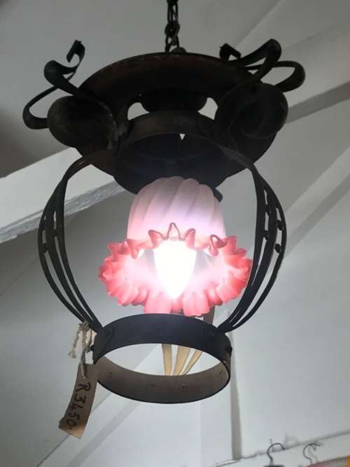 Beautiful Art Nouveau Brass Ceiling Light in good condition ( original item )