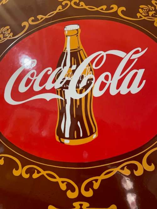 Beautiful Enamel Coke Sign ( 51x 36 cm ) Germany 1980`s