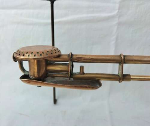 Rare Brass Gustav Barthel Bunsenburner with Tripod ( 38 x 30 cm )