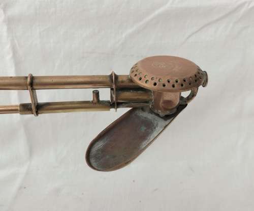 Rare Brass Gustav Barthel Bunsenburner with Tripod ( 38 x 30 cm )