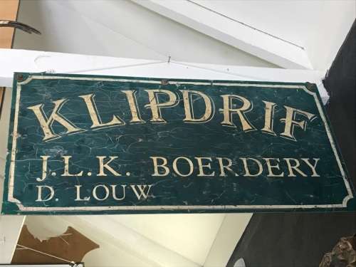 Vintage Klipdrift Farmsign ( 80 x 40 cm )