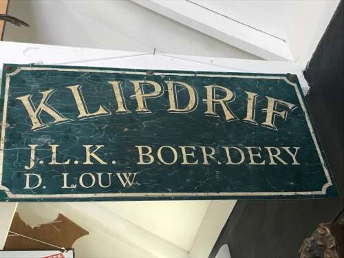 Vintage Klipdrift Farmsign ( 80 x 40 cm )