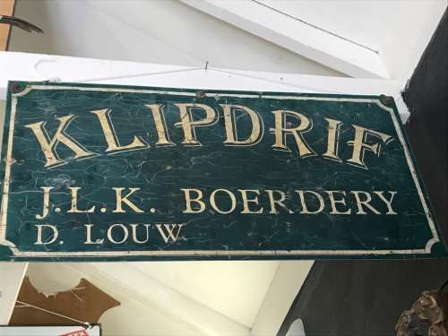Vintage Klipdrift Farmsign ( 80 x 40 cm )