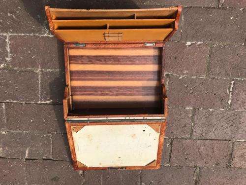 Leather Bound Filing / Wrinting Box ( 30 x 22 x 10 cm , closed )