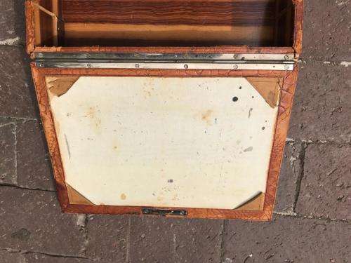 Leather Bound Filing / Wrinting Box ( 30 x 22 x 10 cm , closed )