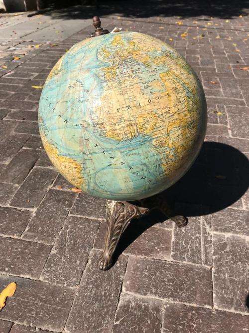 Rare Globe on Cast Iron Base circa 1890